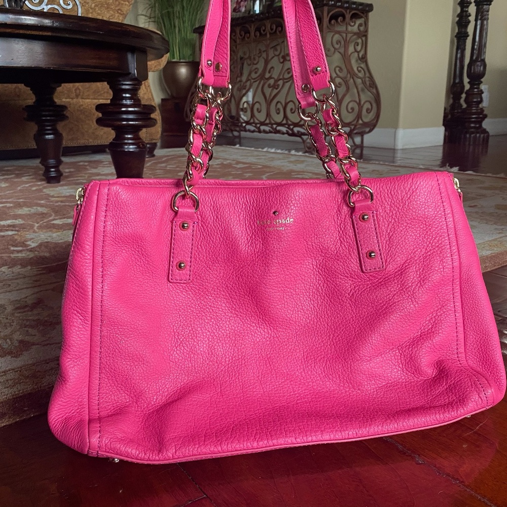Kate Spade Pink Leather Tote Bag